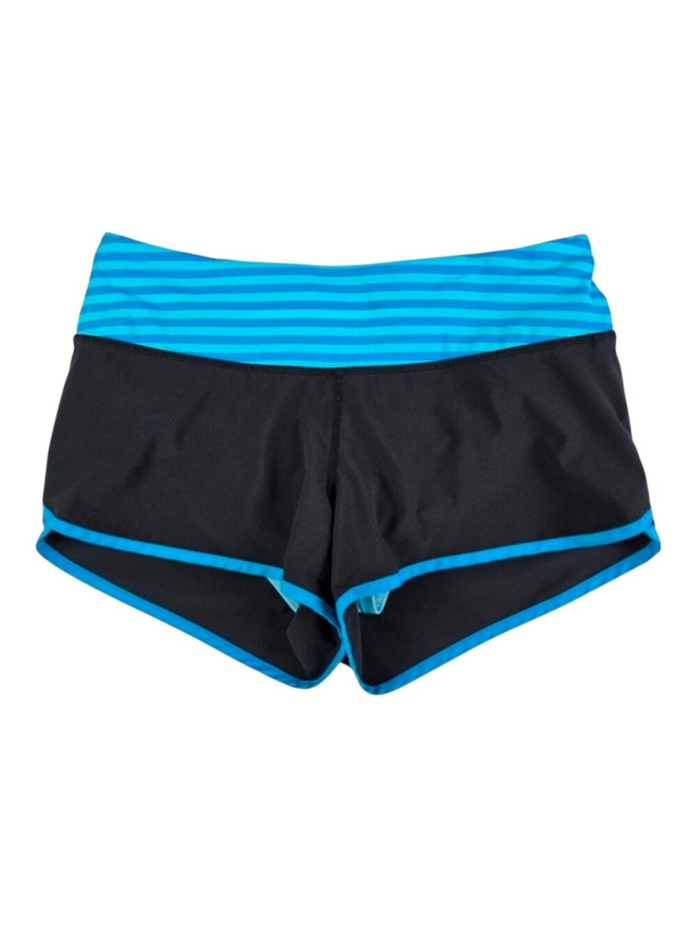 Lululemon Women's Run Speed Short 2.5" Twin Stripe Spry Blue Black 4